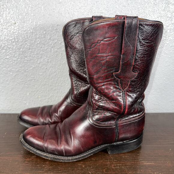 Lucchese Black Cherry Leather Boots Style 21234 Men\'s Size 8 D main image 11